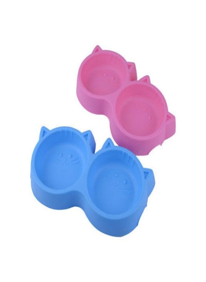 Misu Pet Store Two Part pet Feeding Container with Food and Drink Section Joined Side by Side Wide Base Helps Steady Hold During Meal time at Home pet Corner Indoor Feeding Shelf Floor Pink - Image 4
